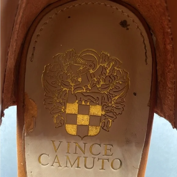 Vince Camuto Tan Heeled Boots with Peep-Toe Design - Picture 4 of 9